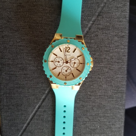 Turquoise and Gold Guess Watch - Picture 2 of 7